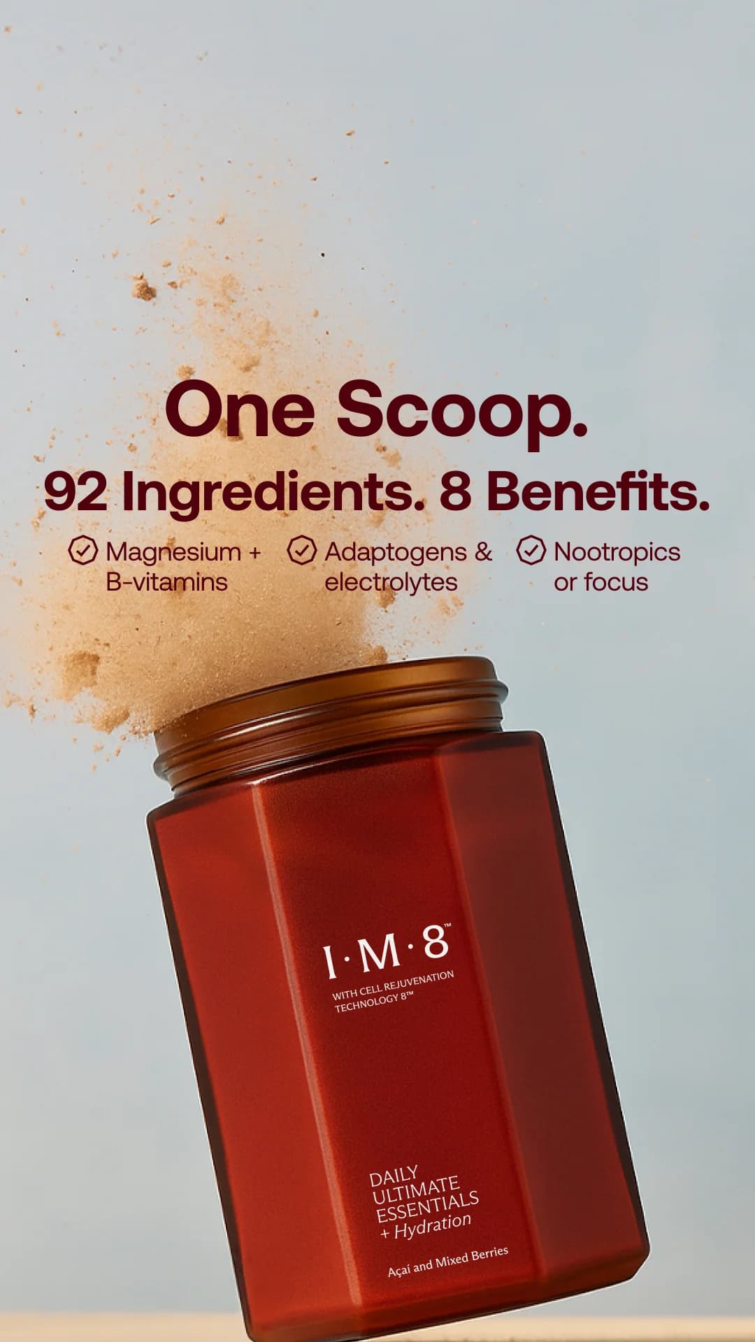 I·M·8 Daily Essentials — Dynamic Product Shot