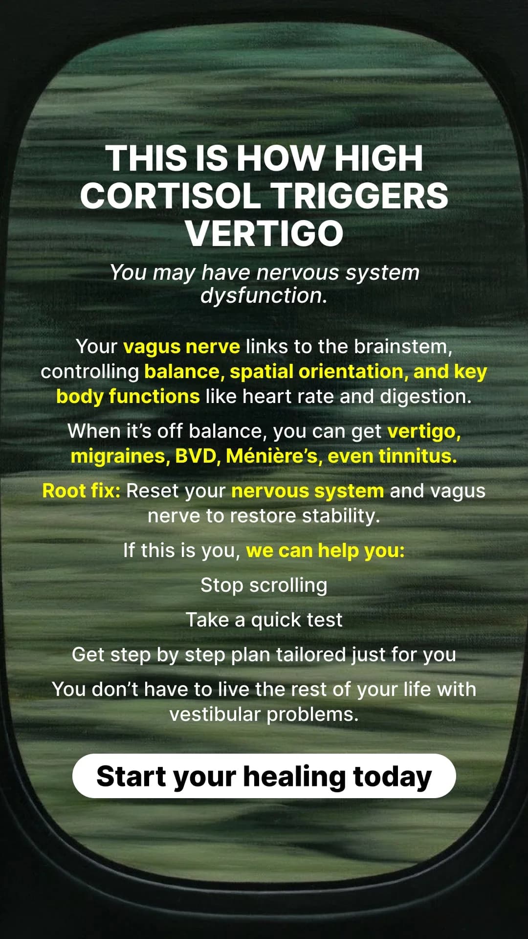 Vertigo Explanation & Solution — Text-Heavy Informative Ad