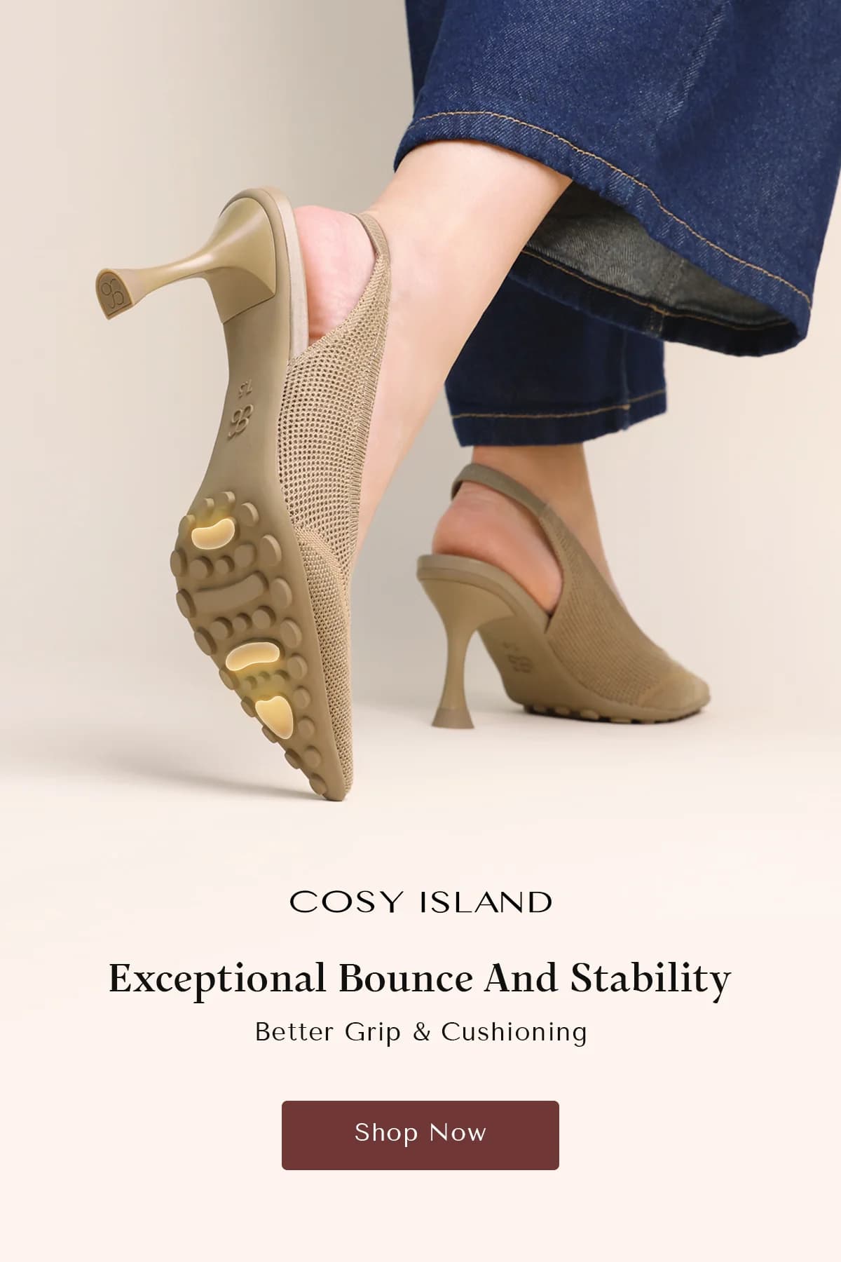 COSY ISLAND Heels — Feature Spotlight In-Use