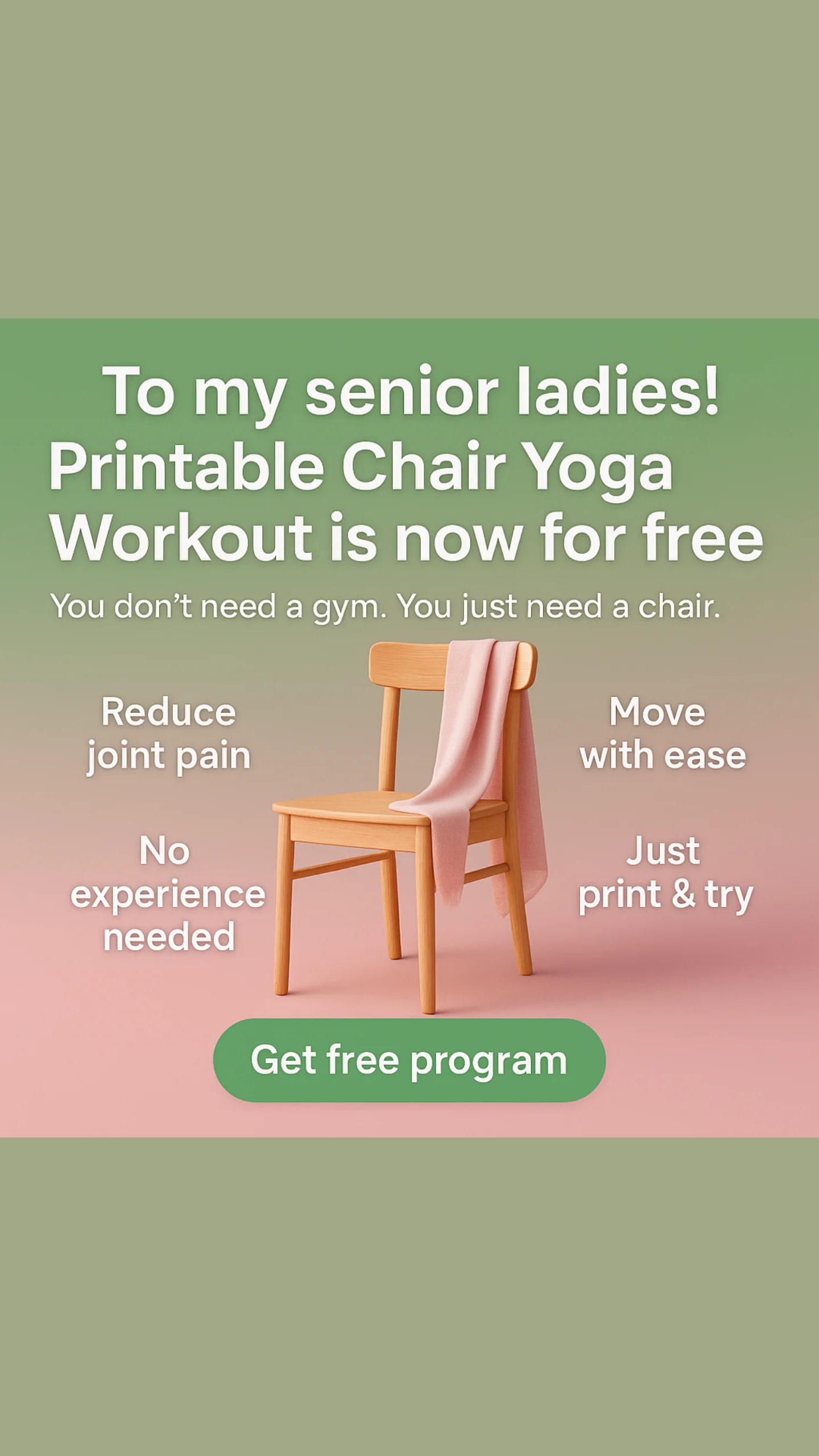 Chair Yoga Program — Benefit-Driven Text Overlay