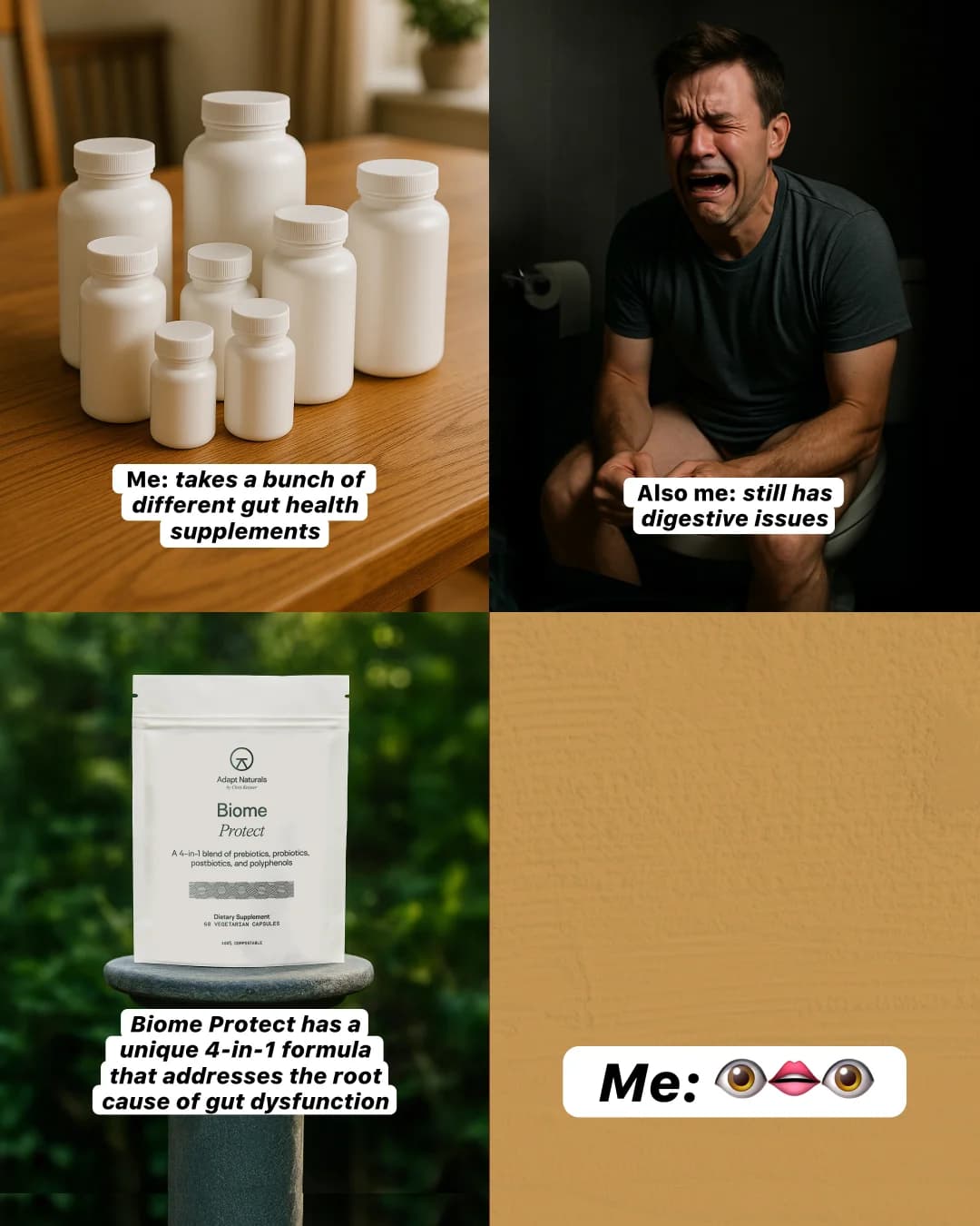 Adapt Naturals Biome Protect — 2x2 Meme Grid