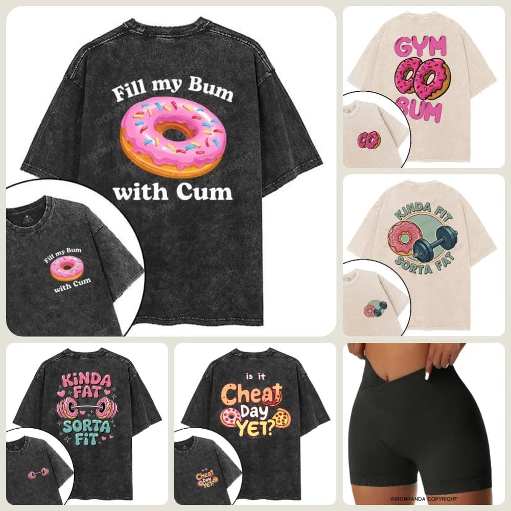 Humorous Apparel Collage — Distressed T-Shirts & Shorts