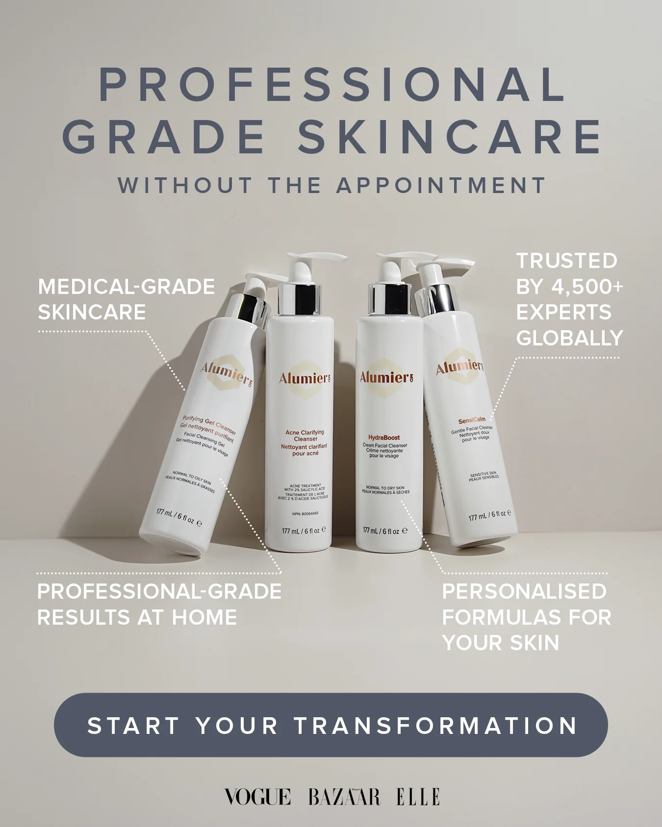 AlumierMD Skincare — Professional Product Array