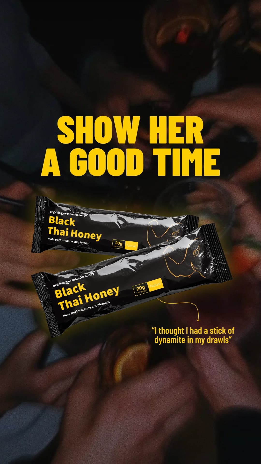 Black Thai Honey — Bold Product on Lifestyle Background