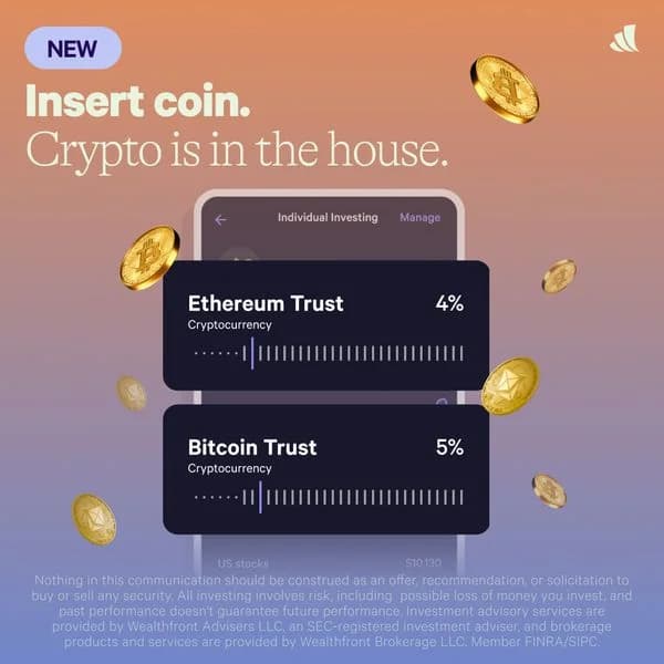 Wealthfront Crypto — Dynamic UI Mockup