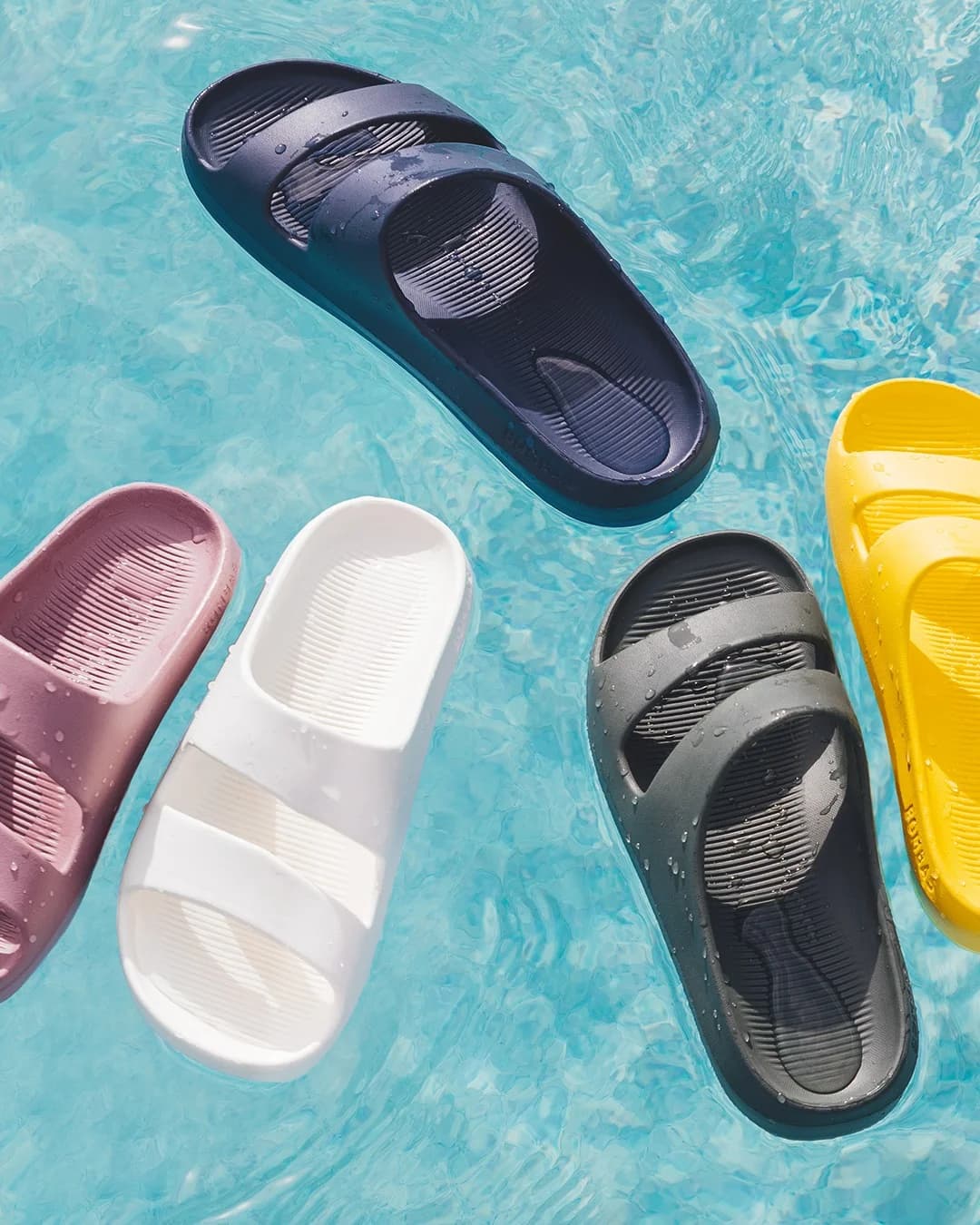 Colorful Sandals Floating — Playful Flat Lay