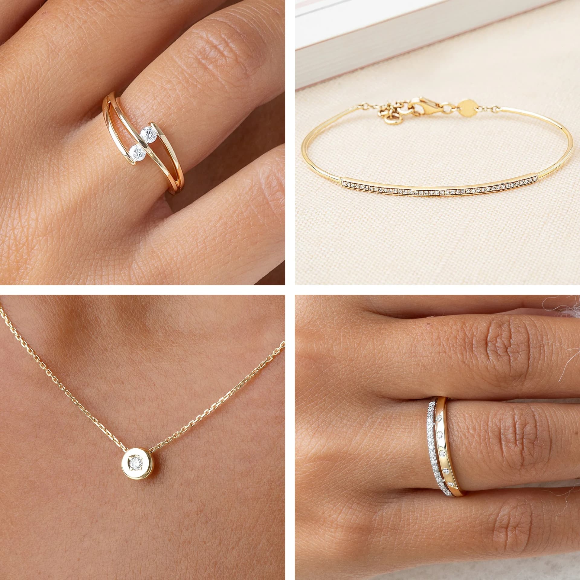 Gold Diamond Jewelry — Lifestyle Collage