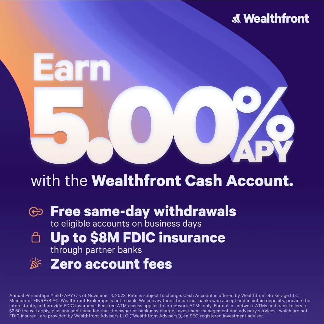 Wealthfront Cash Account — Bold APY Feature Spotlight
