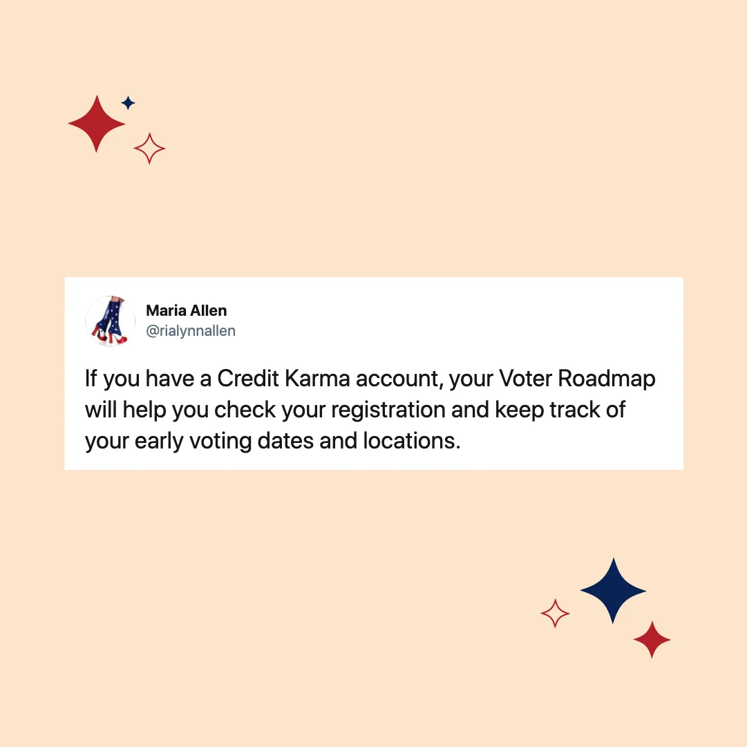 Credit Karma — Voter Roadmap Tweet Mockup