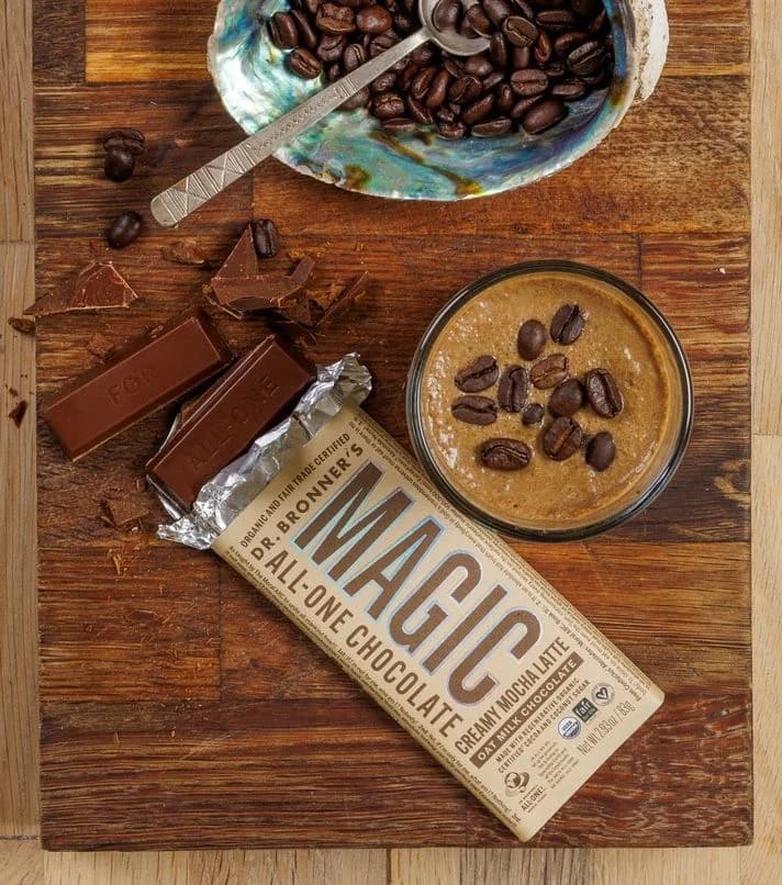 Dr. Bronner's Magic Chocolate — Rustic Flat Lay