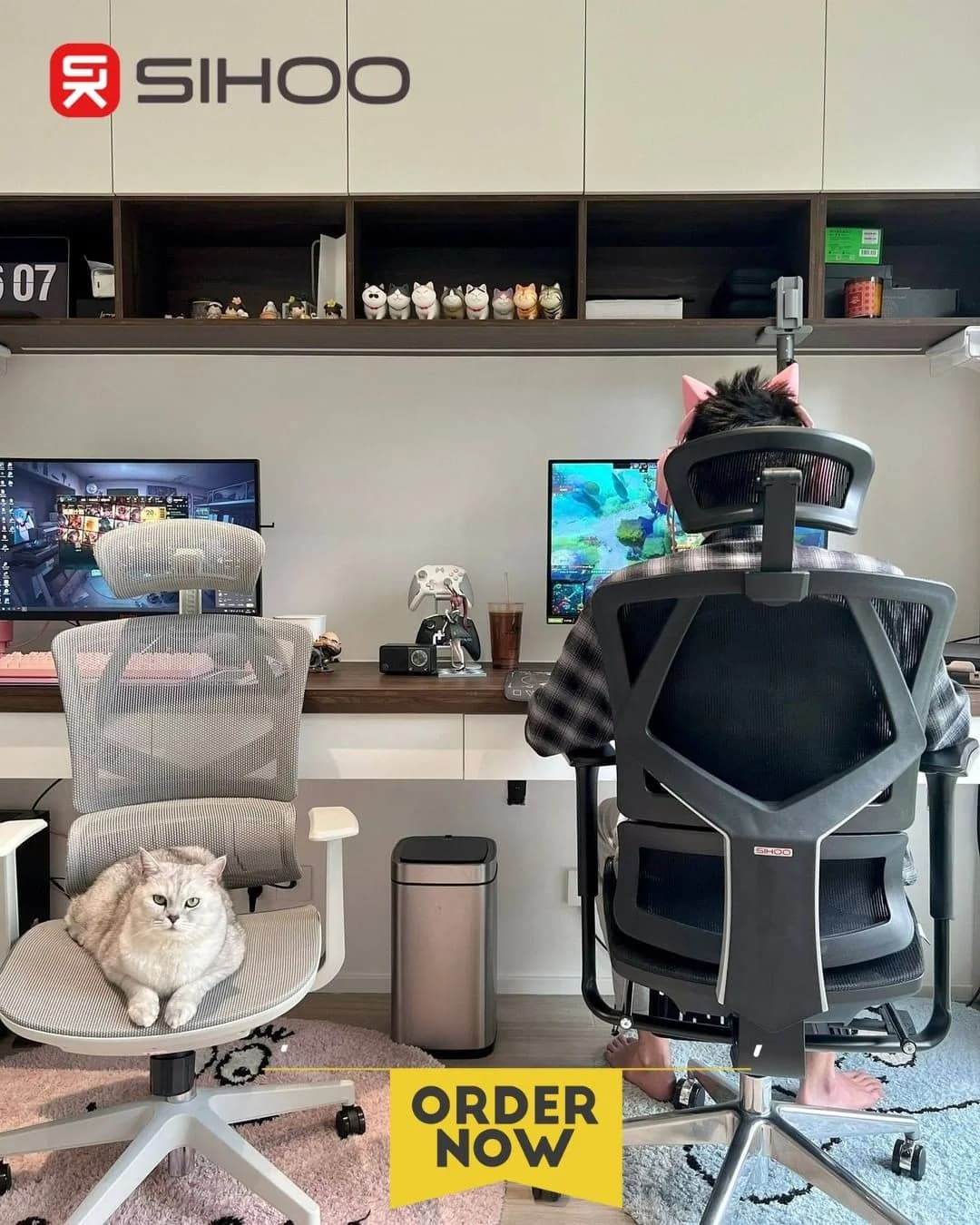 SIHOO Ergonomic Chairs — Dual Gaming Setup