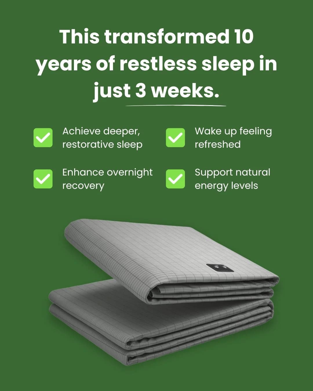 Sleep Aid Mat — Benefit-Driven Split Screen