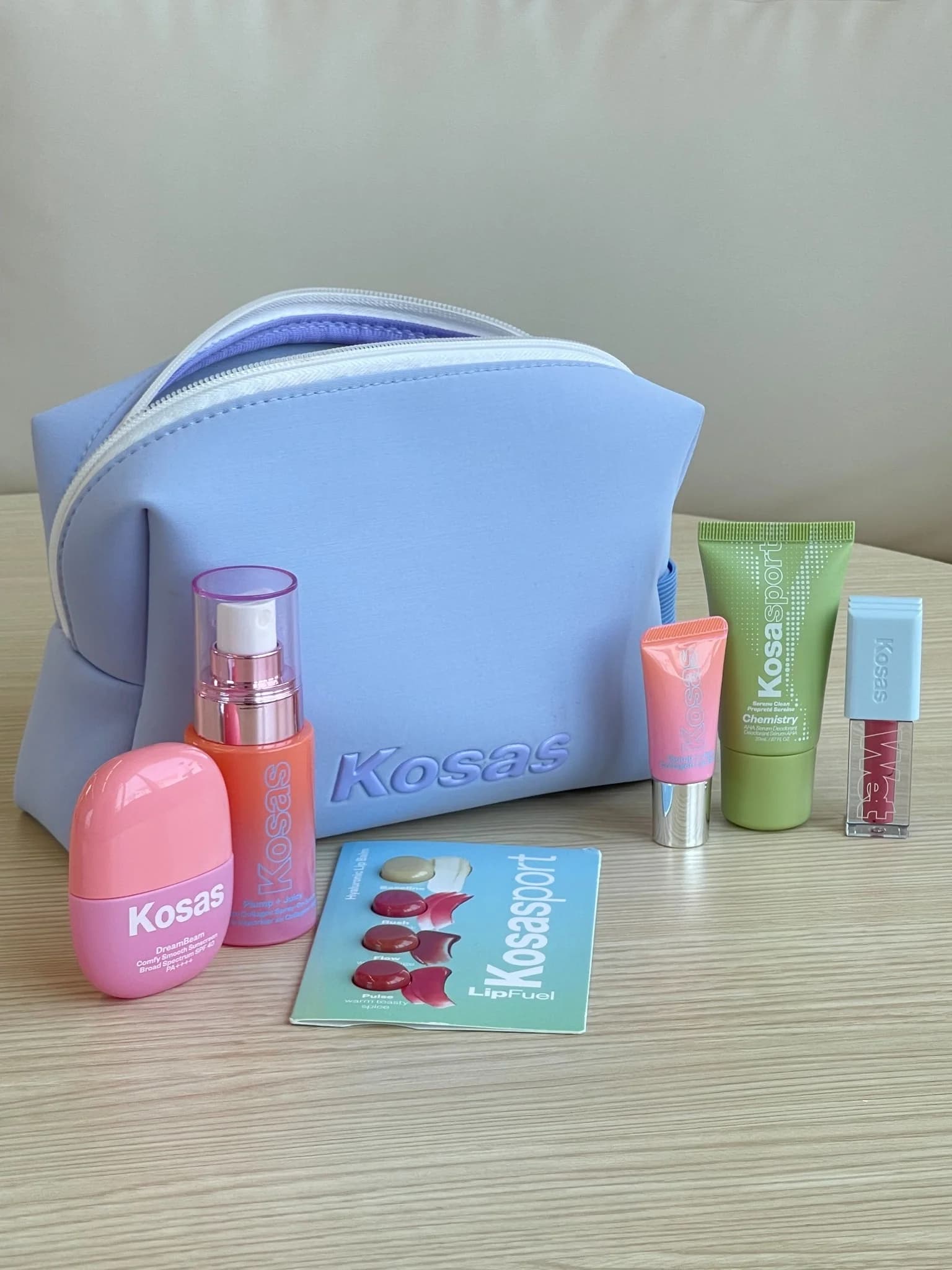 Kosas Beauty Collection — Pastel Flat Lay