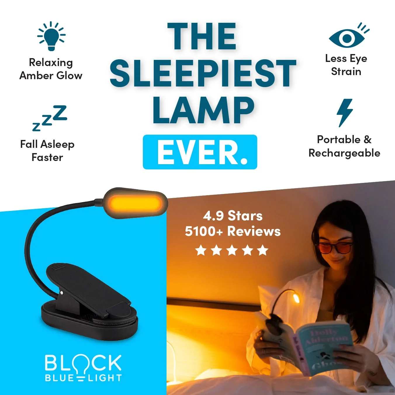 Block Blue Light Sleep Lamp — Split Screen Showcase