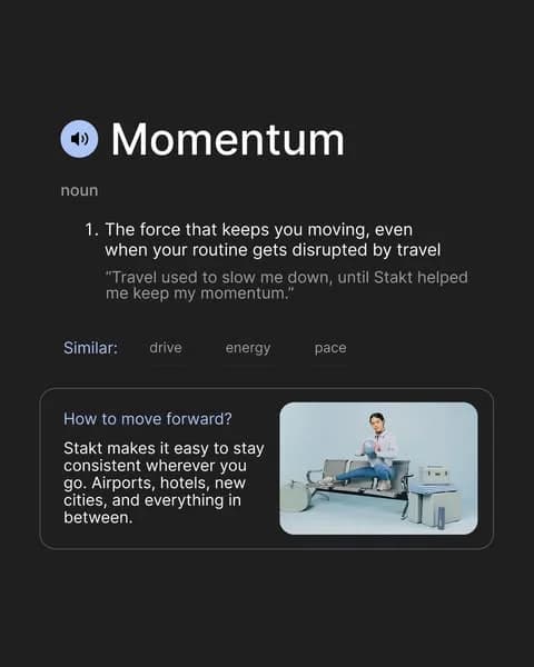 Stakt Momentum — Dictionary Definition UI