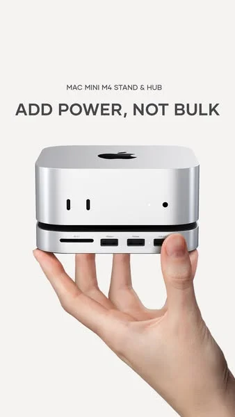 Satechi Mac Mini M4 Stand & Hub — Product in Hand