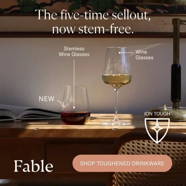 Fable Home Stemless Wine Glasses — Lifestyle Comparison