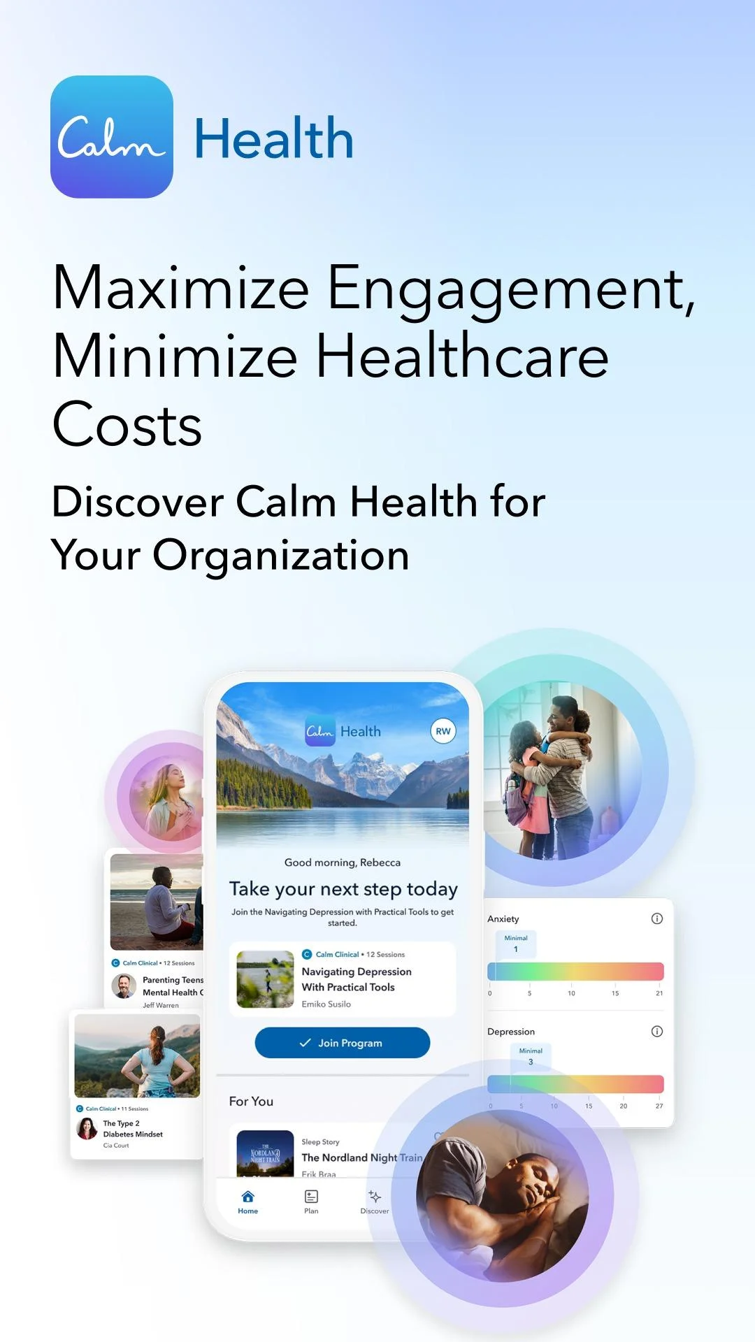 Calm Health — B2B UI & Lifestyle Collage