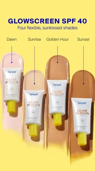 Supergoop Glowscreen SPF 40 — Shade Range Display