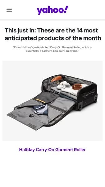 Halfday Carry-On Garment Roller — Interior Product Shot