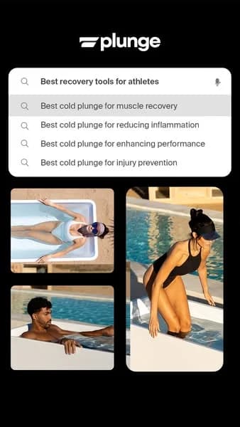 Plunge — Search UI & Lifestyle Collage