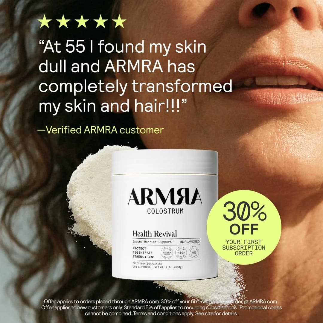 ARMRA Colostrum — Testimonial & Product Focus