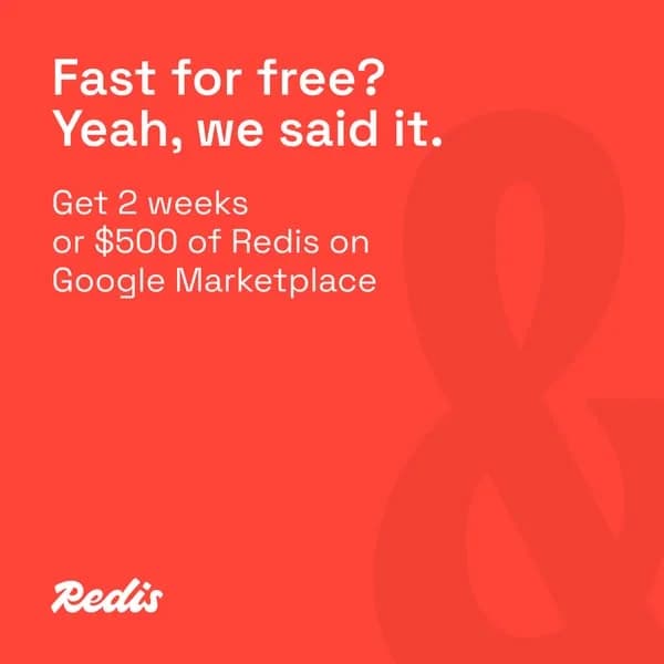 Redis Free Offer — Bold Text Layout