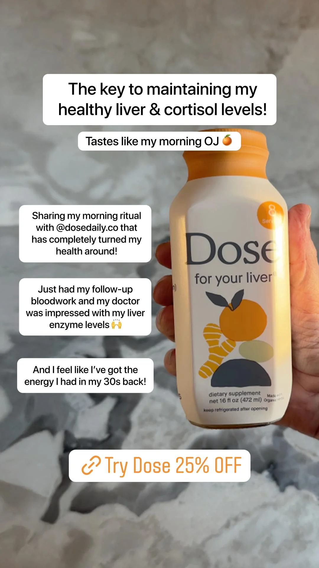 Dose Liver Support — Testimonial Product Shot