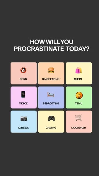 Thesis Procrastination Grid — Humorous Engagement