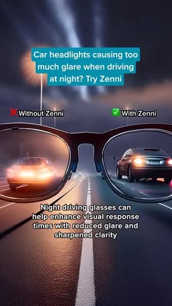 Zenni Optical Night Driving Glasses — Before/After Comparison