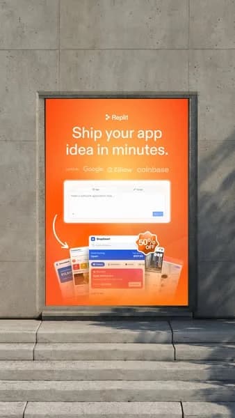 Replit — Bold App Idea Billboard