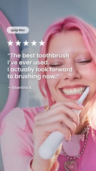 Quip Toothbrush — Vibrant Testimonial Lifestyle Shot