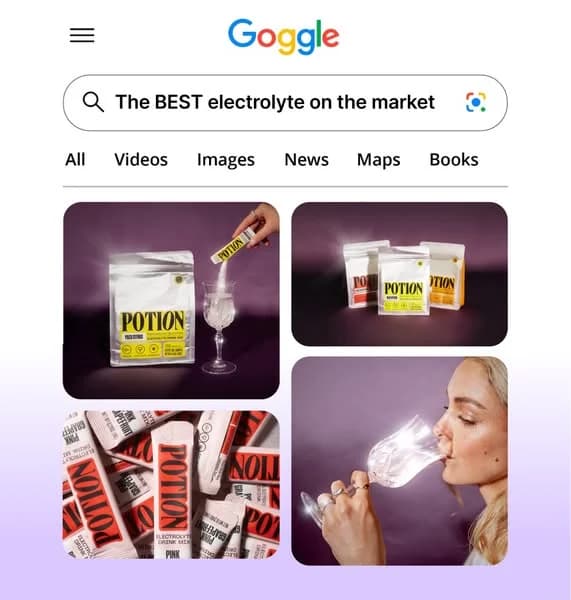 Potion Hydration — Google Search Mockup