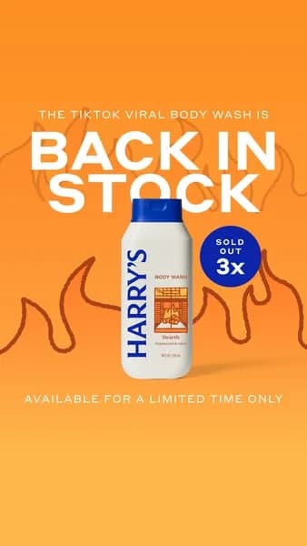 Harry's Hearth Body Wash — Bold Restock Alert