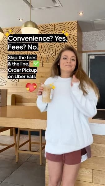 Uber Eats Pickup — Casual Lifestyle Text Overlay