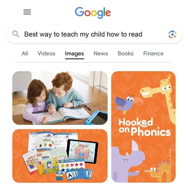 Hooked on Phonics — Google Image Search Collage