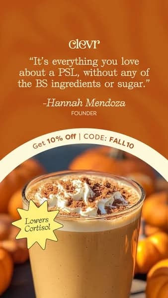 Clevr Blends PSL — Testimonial & Product Shot