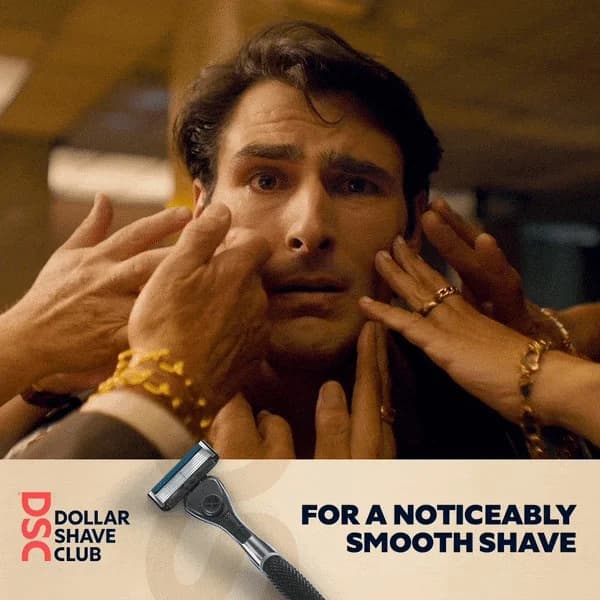 Dollar Shave Club — Humorous Split Screen - facebook ad example for Facebook