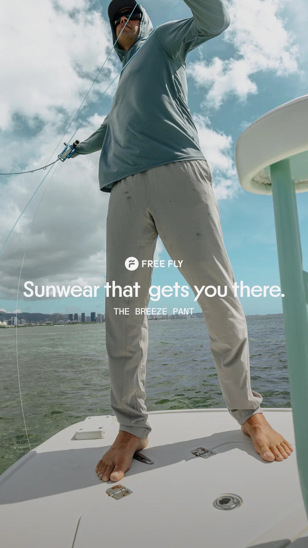 Free Fly Sunwear — Angler Lifestyle Shot - fashion ad example for Instagram