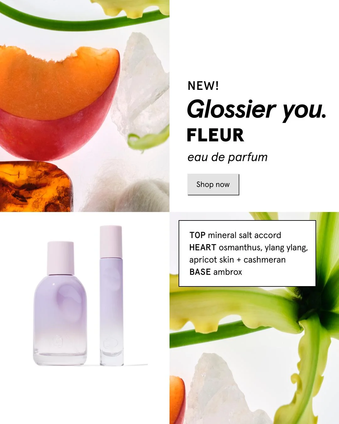 Glossier You Fleur — Dynamic Product Grid - fashion ad example for Instagram