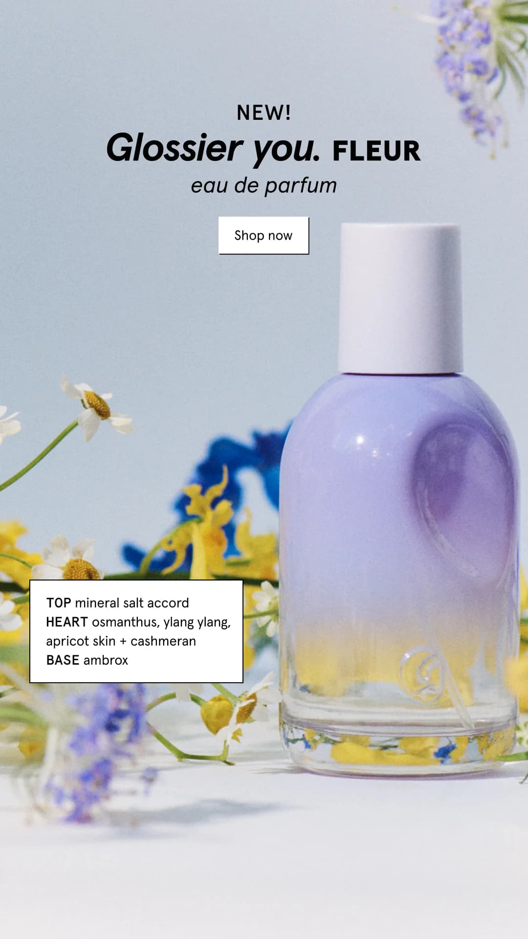 Glossier You. Fleur — Floral Product Shot - instagram ad example for Instagram