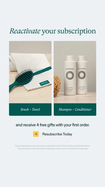 Nutrafol Reactivation Offer — Split Product View - haircare ad example for Instagram