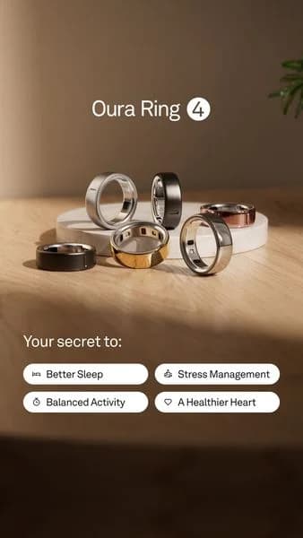 Oura Ring 4 — Multi-Product Lifestyle Shot - fashion ad example for Instagram