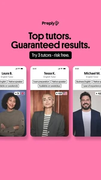 Preply — Bold UI Mockup Showcase