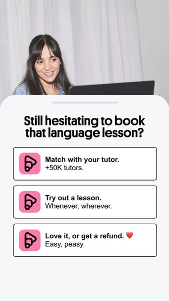 Preply — UI Mockup with Smiling Tutor
