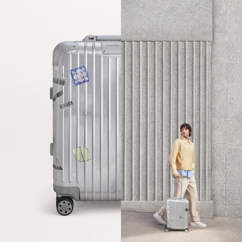 Rimowa Aluminum Suitcase — Split Detail & Lifestyle