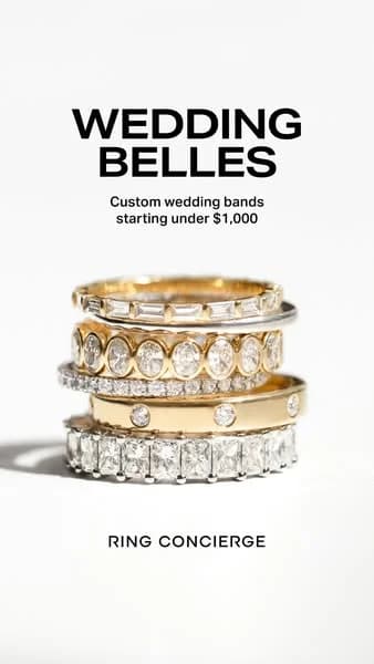 Ring Concierge Wedding Bands — Stacked Hero Shot - jewelry ad example for Instagram