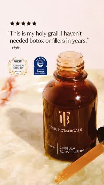 True Botanicals Chebula Serum — Testimonial Product Shot