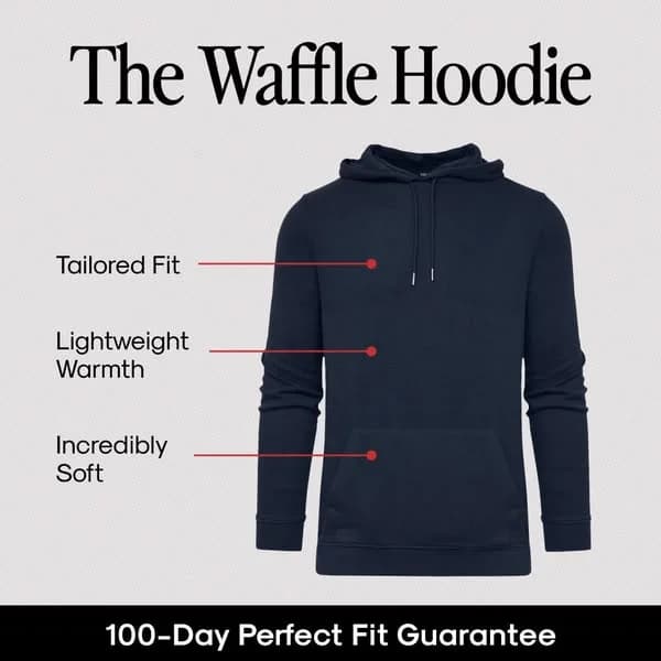 True Classic Waffle Hoodie — Feature Callout