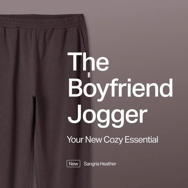 Vuori Boyfriend Jogger — Minimal Product Shot - fashion ad example for Instagram